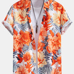 Tropical Flowers Print Button Up Shirt