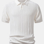 Geometric Jacquard Knitted Polo Shirt & Slim Fit Tapered Trousers