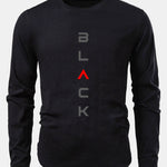 Black Print Cotton Arc Hem T-Shirt