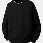 2 In 1 Long Sleeved Crew Neck Waffle T-Shirt