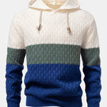 Color Block texture Hooded Sweater