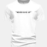 Regular Fit Never Give Up Print Cotton T-Shirt