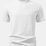 Ribbed Mock Neck T-Shirt & Drawstring Ribbed Shorts