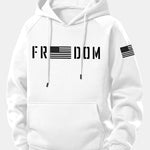 American Freedom Print Drawstring Hoodie