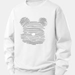 Polka Dot Bear Print Relax Fit Sweatshirt
