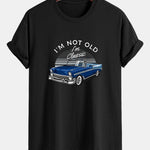 Regular Fit Car Slogan Print Cotton T-Shirt