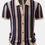 Stripe Eyelet Crochet Shirt & Straight Leg Linen Pants