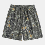 Forest Camo Print Drawstring Shorts