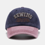 Sewing Slogan Embroidery Washed Baseball Cap