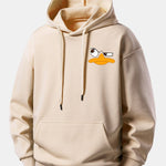 Emoji Duck Print Relax Fit Hoodie