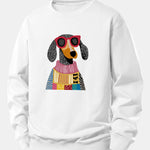 Sweater Dog Print Relax Fit Sweatshirt