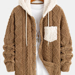 Geometric Jacquard Teddy Hooded Shirt