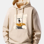 Yawning Puppy Print Relax Fit Hoodie
