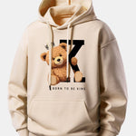 Crown King Bear Print Relax Fit Hoodie