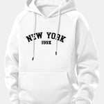 New York Print Drawstring Hoodie
