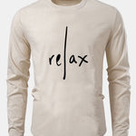 Relax Print Cotton Arc Hem T-Shirt