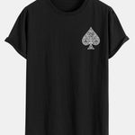 Ace Of Spades Print Cotton Arc Hem T-Shirt