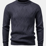 Heavyweight Stripe Mock Neck Knit Sweater