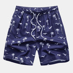 Palm Tree Seagull Print Swim Shorts