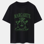 Cocktail Club Print Drop Shoulder Oversize T-Shirt
