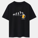 Beer Weekly Evolution Print Drop Shoulder Oversize T-Shirt