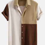 Colorblock Button Up Corduroy Shirt