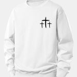 Faith Over Fear Cross Print Relax Fit Sweatshirt
