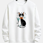 Atomic Black Cat Print Relax Fit Sweatshirt
