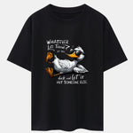 Sunglasses Goose Print Drop Shoulder Oversize T-Shirt