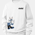 Rabbit Slogan Print Relax Fit Sweatshirt
