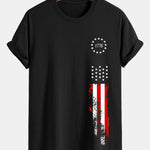 Regular Fit 1776 American Flag Print Cotton T-Shirt