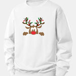 Christmas Reindeer Print Relax Fit Sweatshirt
