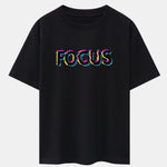 Focus Glitch Print Drop Shoulder Oversize T-Shirt