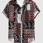 Men's Paisley Print Short Sleeve Shirt