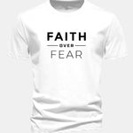 Regular Fit Faith Over Fear Print Cotton T-Shirt