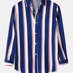 Men's Colorful Striped Long Sleeve Casual Shirt