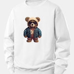 Bear In Leather Jacket Print Relax Fit Sweatshirt