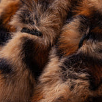 Faux Fur Leopard Notch Lapel Overcoat