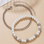 Zircon pearl bracelet 2 Pcs/set