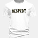 Regular Fit Camouflage Respect Print Cotton T-Shirt