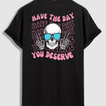 Men's Skull Print Casual Round Neck Short Sleeve T-Shirt