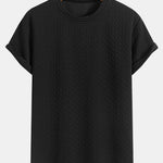 Jacquard Textured Arc Hem T-Shirt