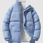 Men's Zip Up Solid Colordouble pockets Fleece-lined Coat