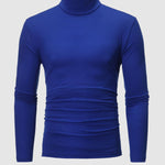 Men's Turtleneck Solid Color Lightweight Skin-Friendly Basic Pullover T-Shirt