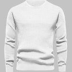 Men's waffle texture solid color casual sweatshirt