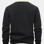 Contrast Zipper Polo Collar Sweatshirt