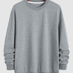 Men's solid color basic round neck casual sweatshirt