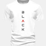 Regular Fit Black Print Cotton T-Shirt