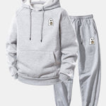 Ghost Drinking Coffee Print Drawstring Hoodie & Ghost Drinking Coffee Print Jogger Pants