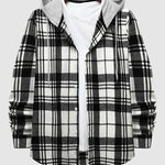 Men's casual plaid thin hooded jacket